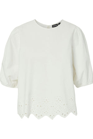 Salmina New Top - Cloud Dancer Embroidery