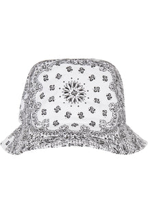 Bandana Print Bucket Hat - White