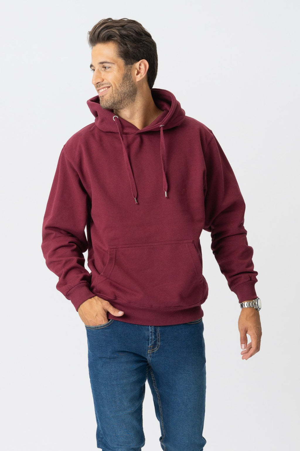 Basic Hoodie - Βουργουνδία κόκκινο