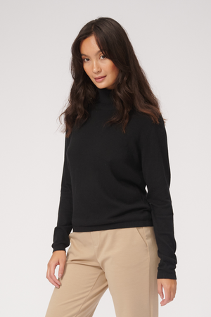 Basic Knit Roll Neck - Black