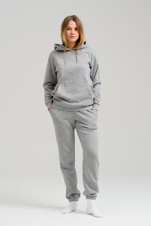 Basic Sweatsuit with Hoodie (Light Grey Melange) - Package Deal (Women) - TeeShoppen Group™ - Sweatsuit - TeeShoppen