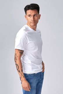 Basic Vneck T -shirt - Λευκό