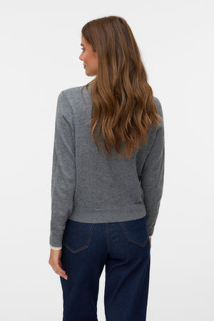 Υπέροχη ζακέτα O-Neck -Medium Grey Melange w. Σημύδα