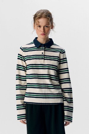 Nana L/S Polo Top - Captain Sky