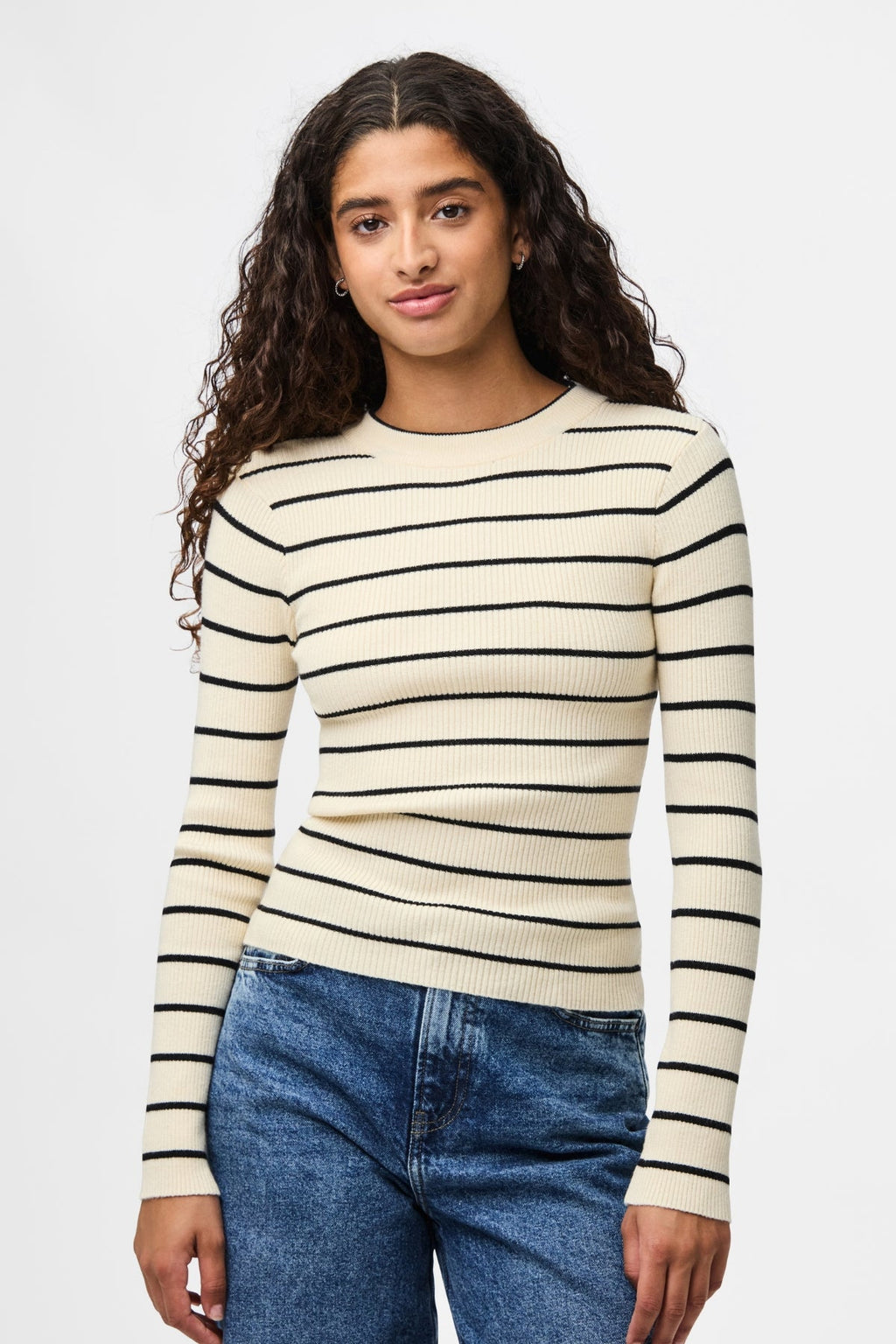 Mira New O-Neck Knit - Σημύδα/Μαύρο