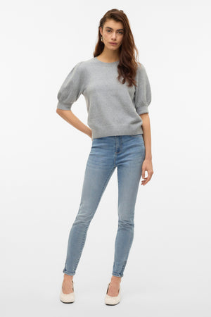 Doffy O-Neck Pullover - Ανοιχτό Γκρι Melange