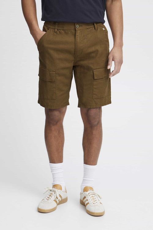 Cargo Linen Shorts - Brown - TeeShoppen Group™ - Shorts - Blend