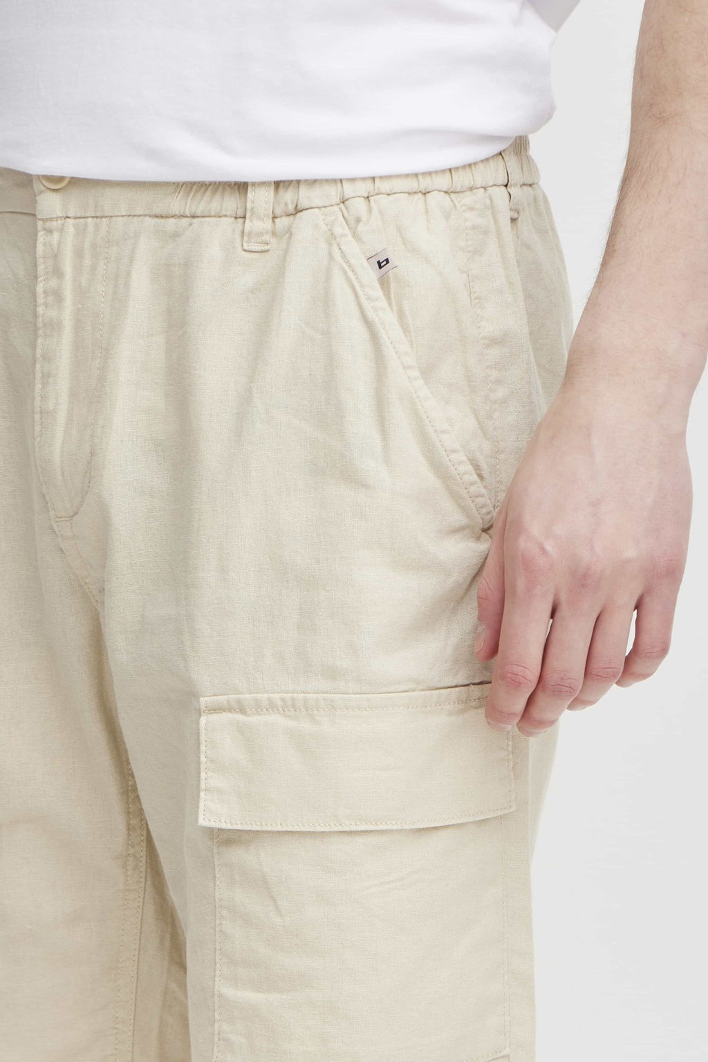 Cargo λινό Shorts - Oyster Gray