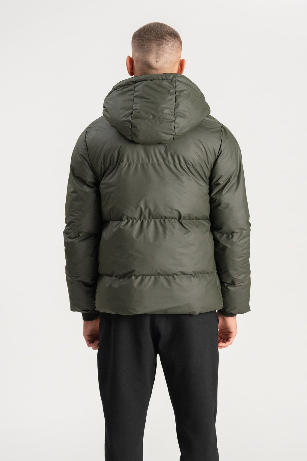 Coated Hooded Jacket - Olive