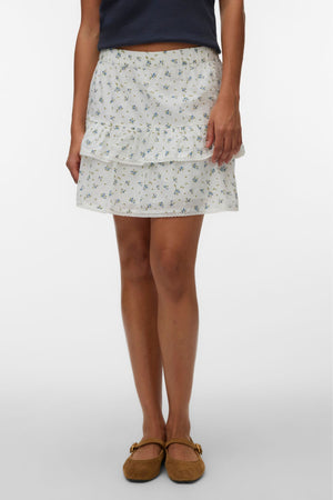 Rine Short Skirt - Snow White -Marguerite Blue Jasper