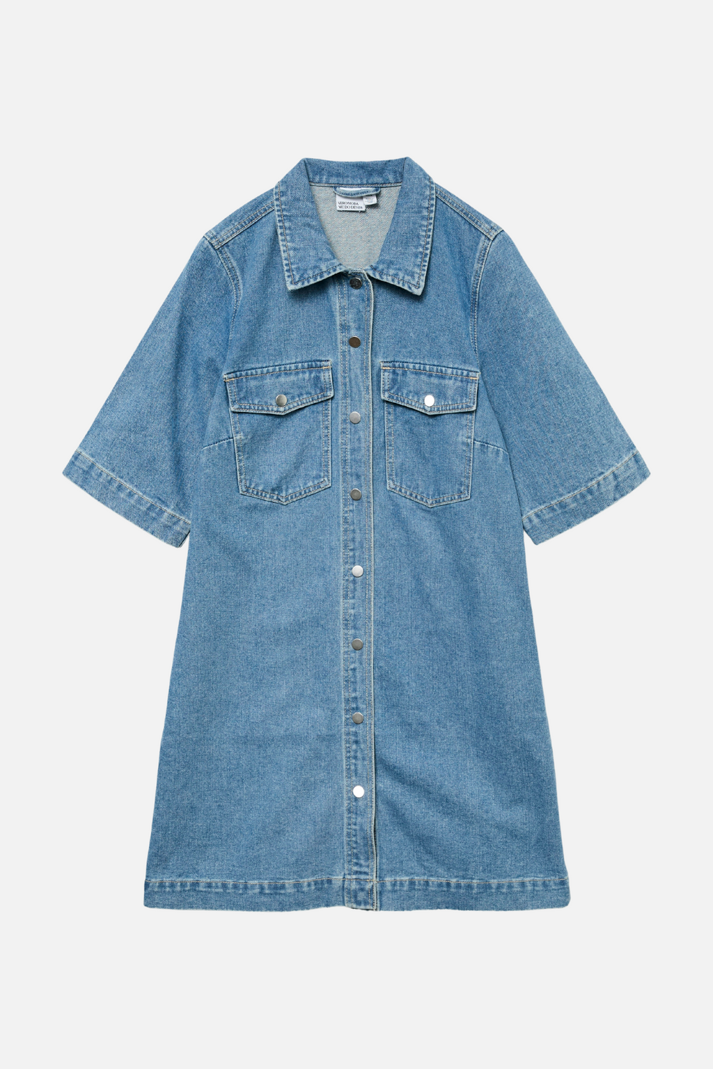 Fenja Short Denim Dress - Μεσαίο μπλε denim