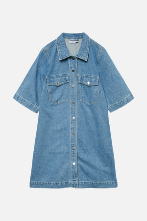 Fenja Short Denim Dress - Μεσαίο μπλε denim