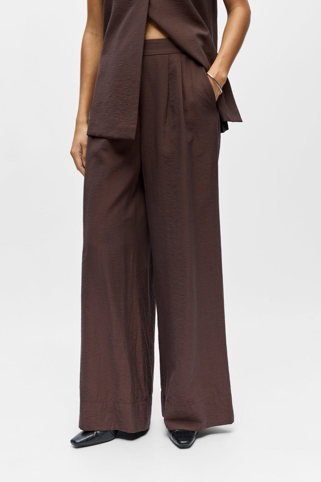Isla Wide Pants - Καφέ