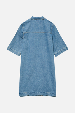Fenja Short Denim Dress - Μεσαίο μπλε denim
