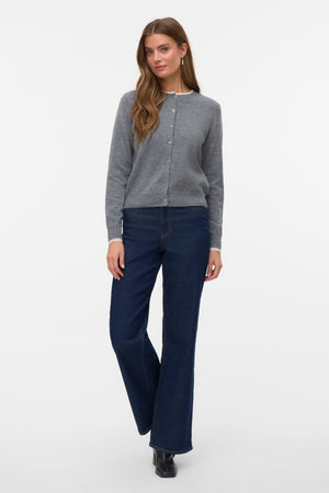 Υπέροχη ζακέτα O-Neck -Medium Grey Melange w. Σημύδα