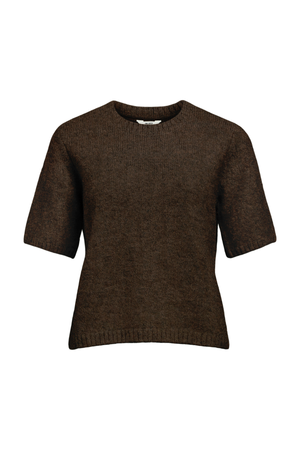 Aggia s/s Knit Pullover - Σφραγίδα καφέ