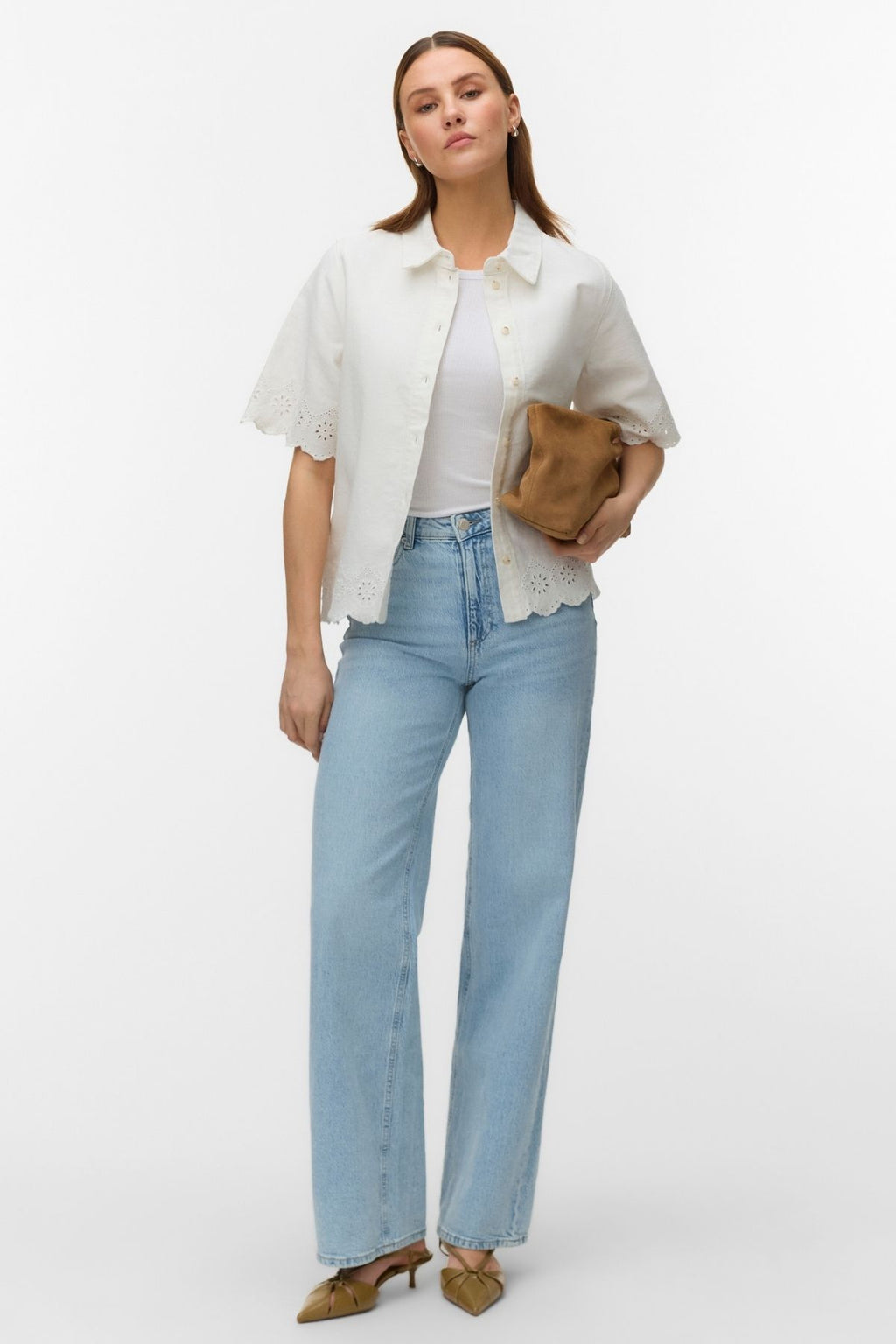 Lysa Color Brod Shirt - Bright White