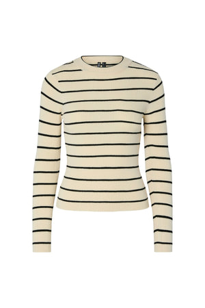 Mira New O-Neck Knit - Σημύδα/Μαύρο