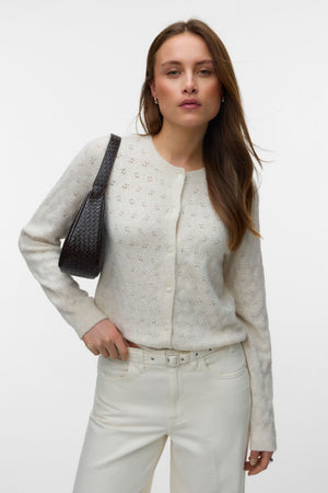 Ζακέτα Doffy Stitch Ls O-Neck - Birch Melange