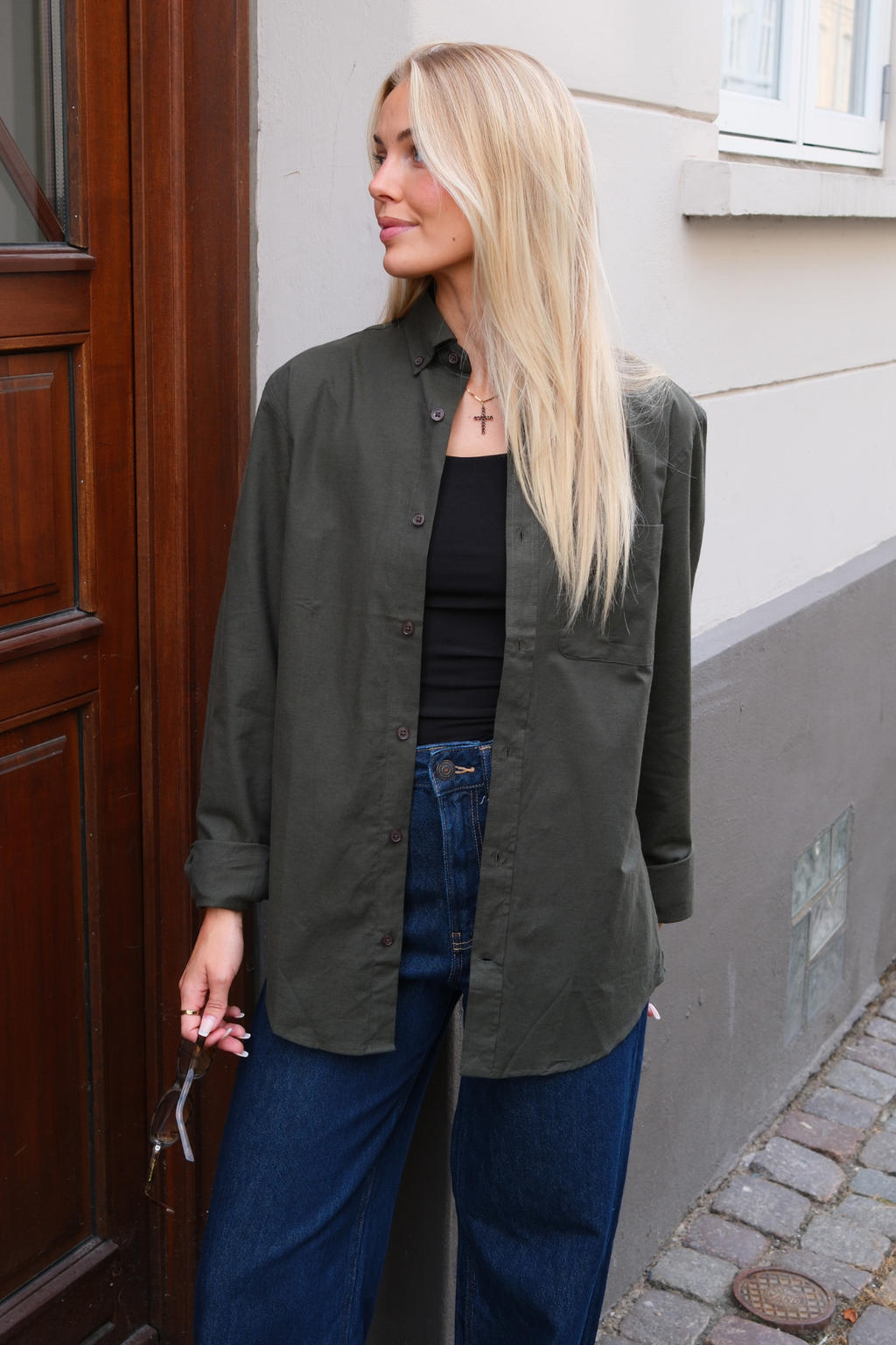 Boyfriend Oxford Shirt - Dark Green