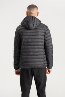 Hooded Light Puffer Jacket - Black