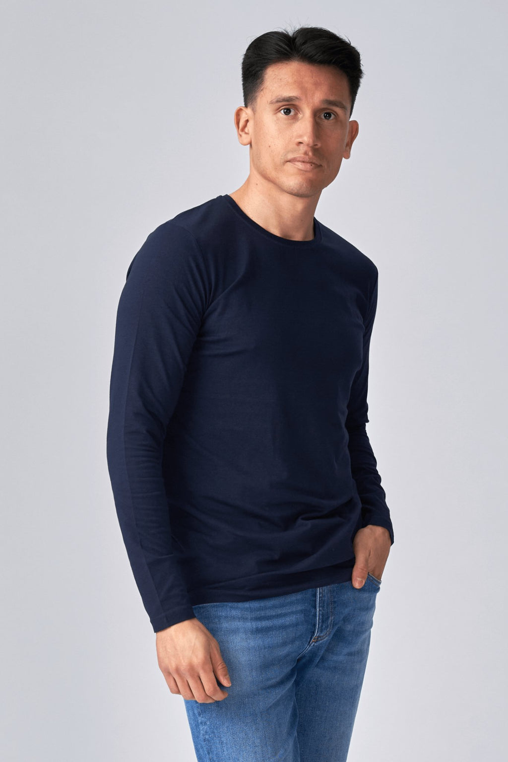 Long-sleeved Muscle T-shirt - Navy