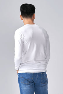 Με μακρύ μανίκι Muscle T -shirt - Λευκό