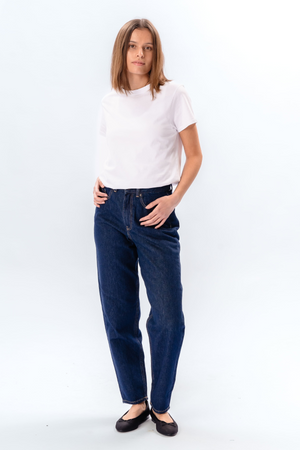 The Original Performance Mom Jeans - Dark Blue Denim