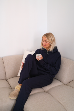 Απαραίτητο Γυναικείο Φούτερ με Κουκούλα - Ναυτικό