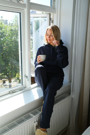 Απαραίτητο Γυναικείο Φούτερ με Κουκούλα - Ναυτικό