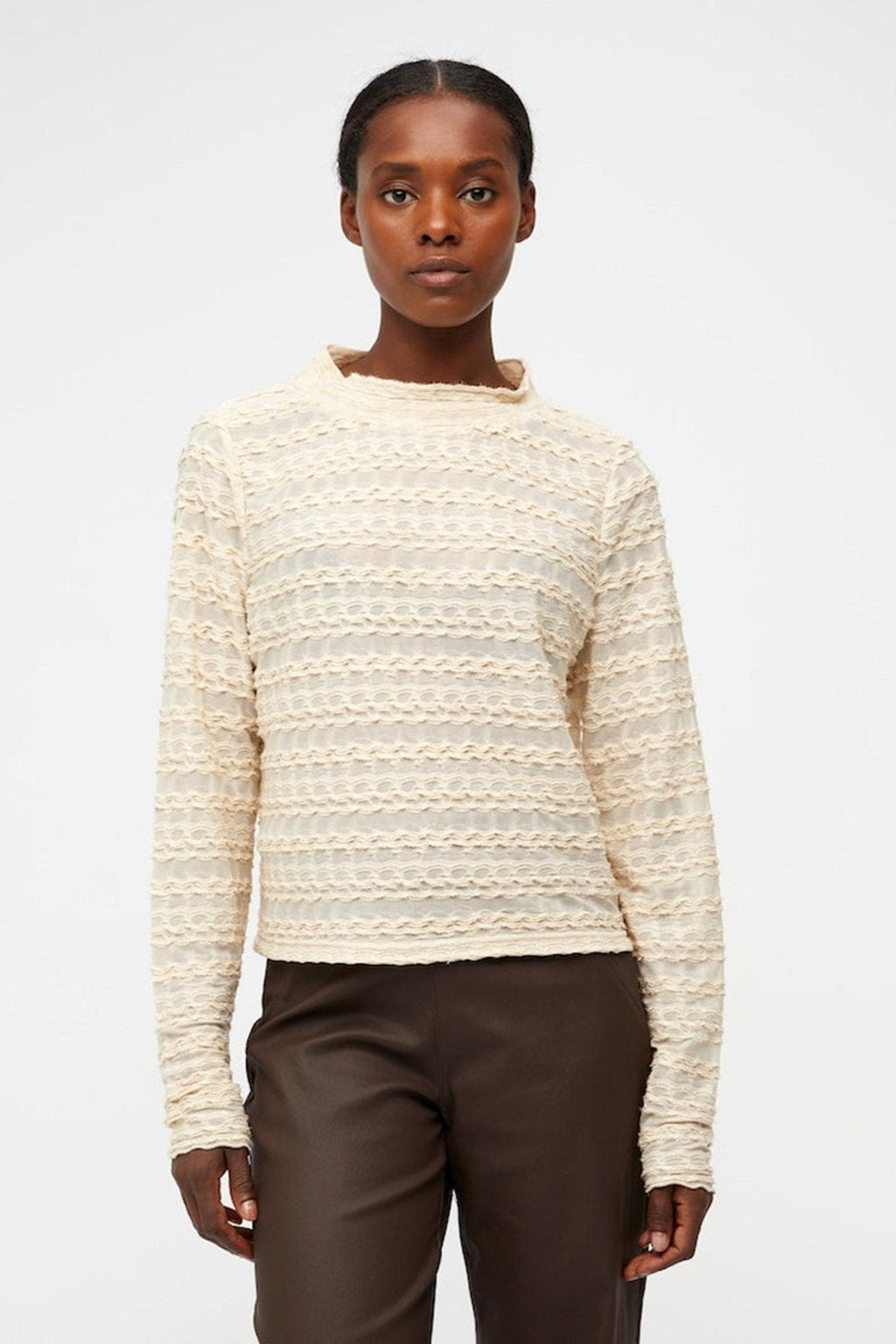 Runa Langærmet Bluse - Sandshell