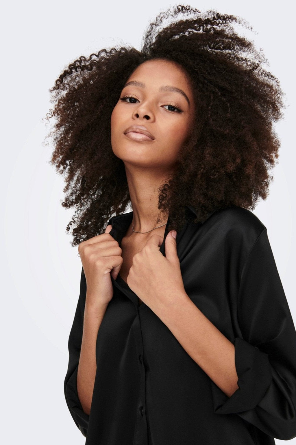 Βικτόρια σατέν φόρεμα - Μαύρο