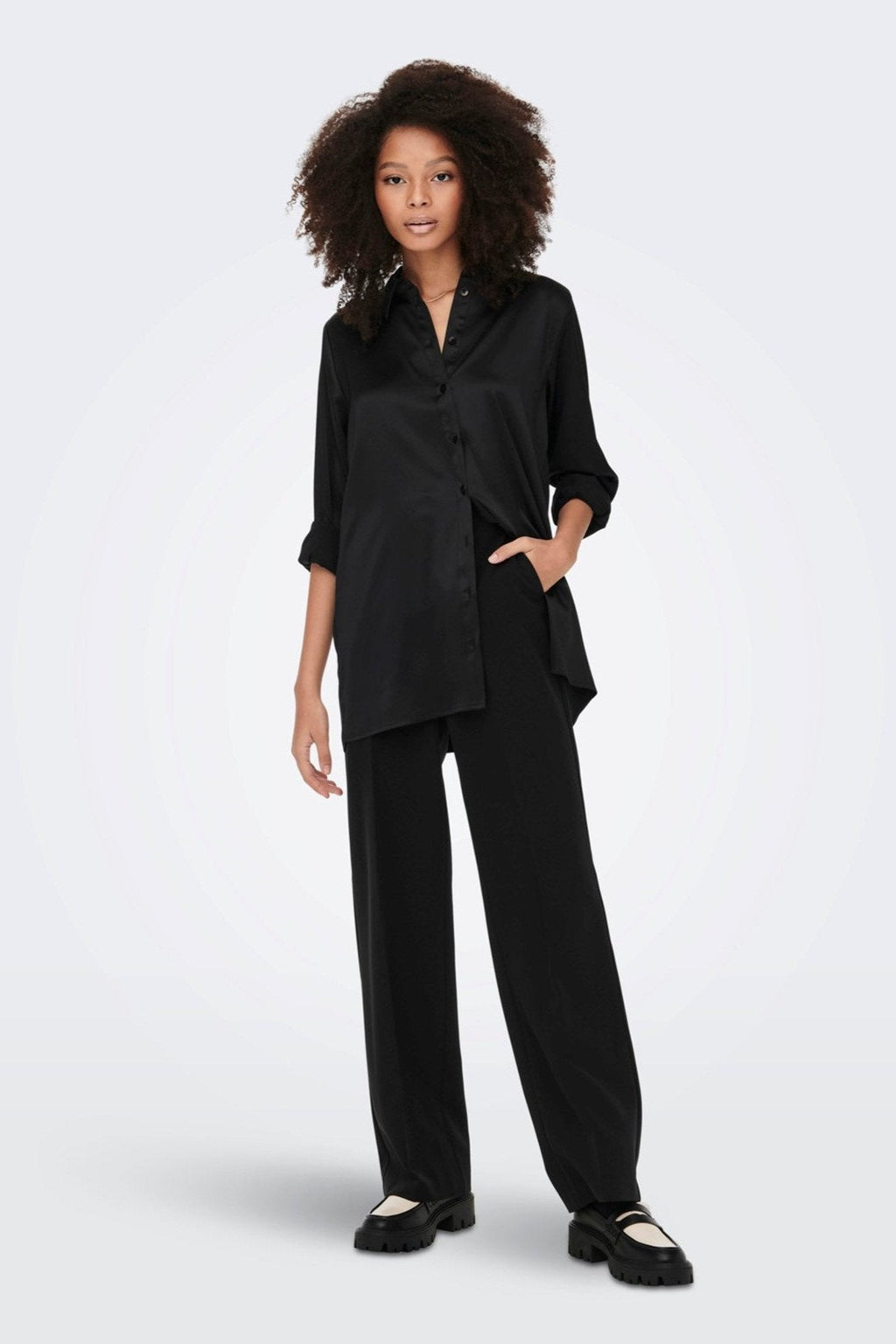 Βικτόρια σατέν φόρεμα - Μαύρο