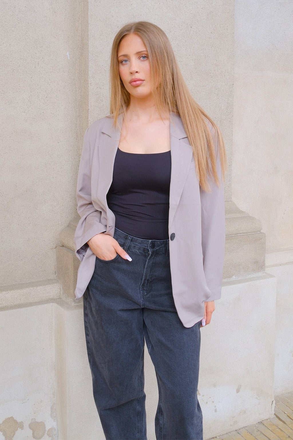 Oversized Blazer - Grey