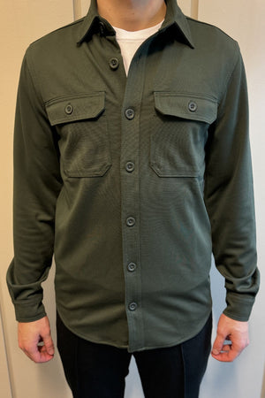 Performance Regular Overshirt - Dark Olive