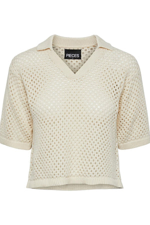 Laya Knit Polo - White Smoke