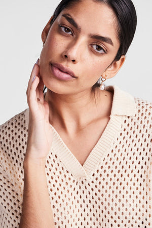 Laya Knit Polo - White Smoke