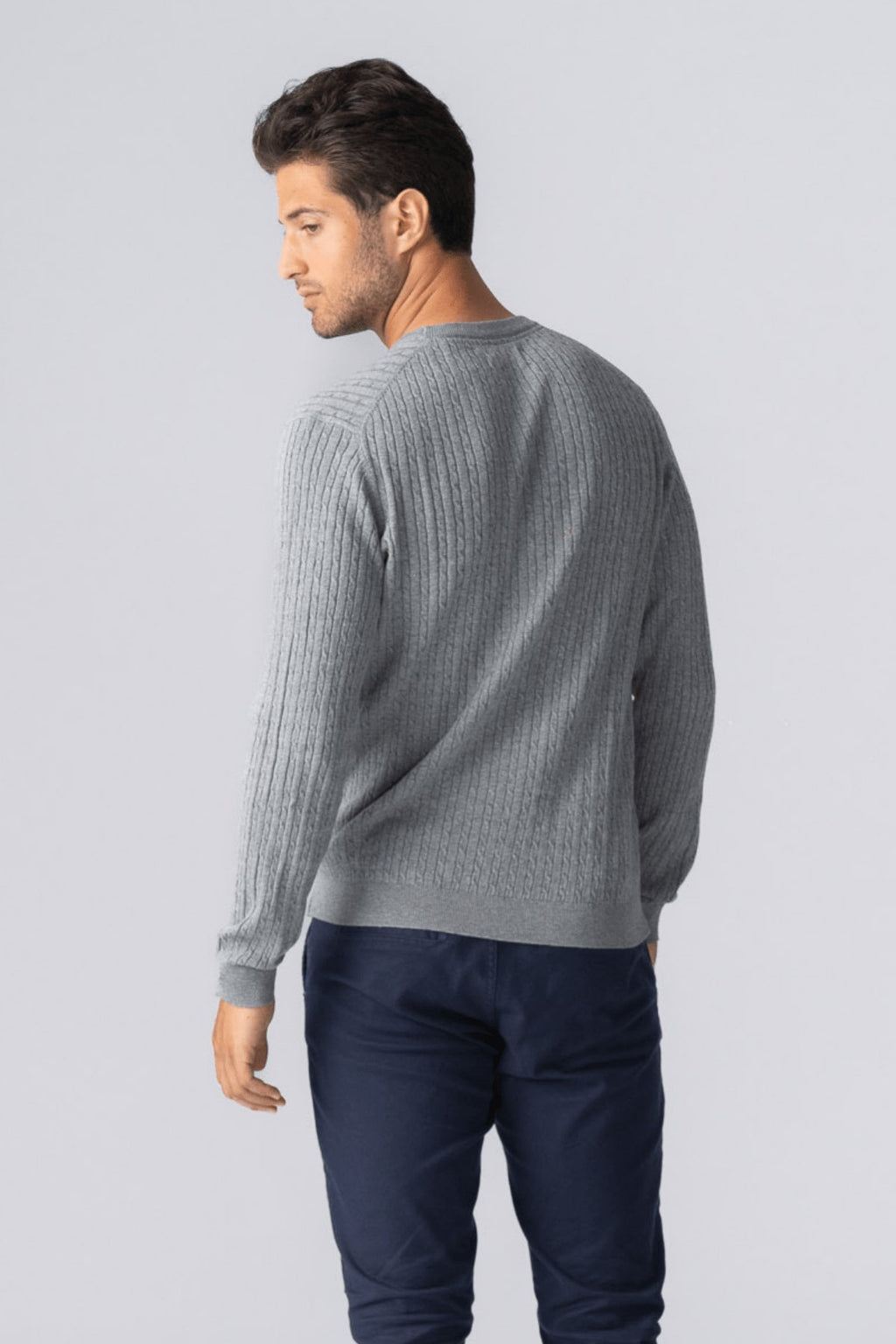 Πουλόβερ Cable Knit - Γκρι μελανζέ