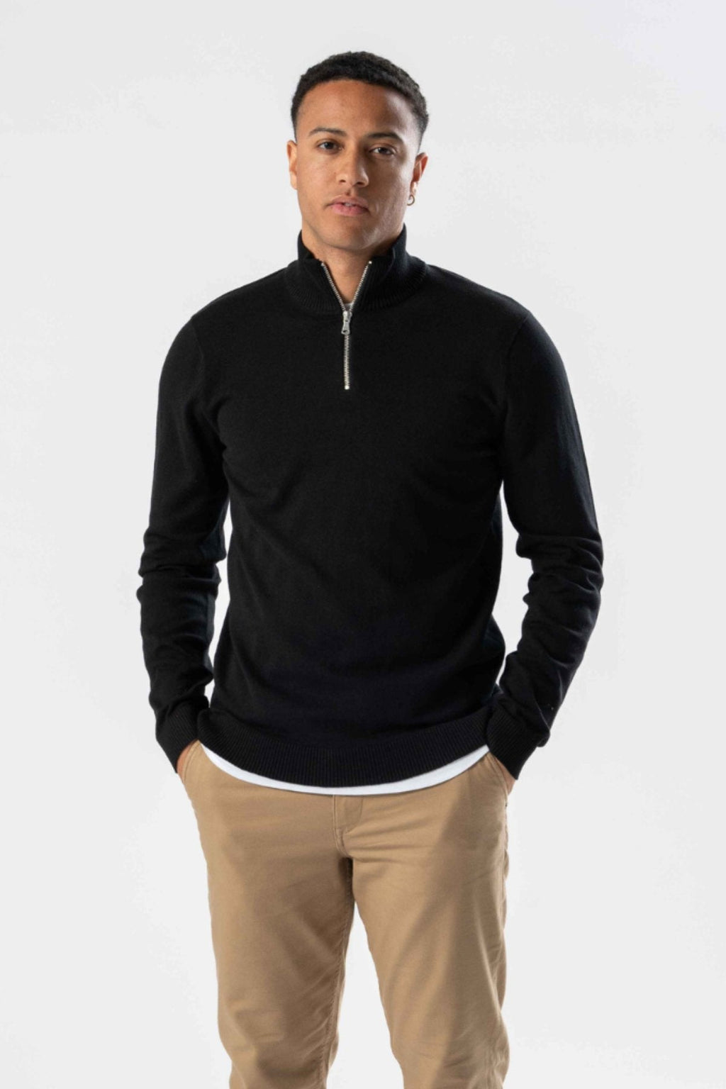 Pullover Half Zip - Black (C.D)