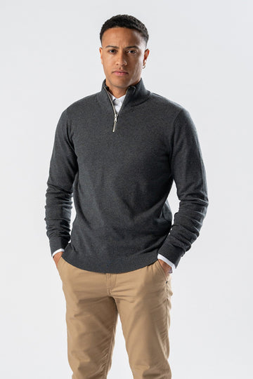 Pullover Half Zip - Charcoal Melange