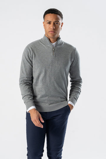 Pullover Half Zip - Grey Melange