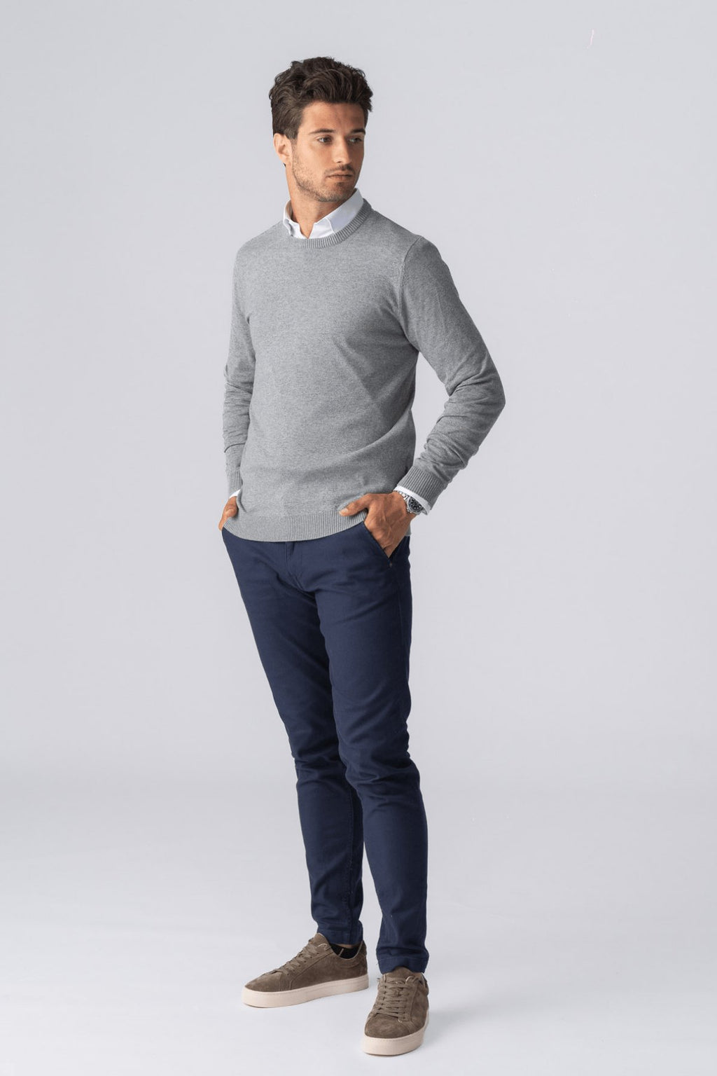 Pullover Roundneck - Gray Melange