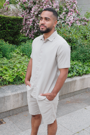 Short Sleeve Linen Shirt - Sand