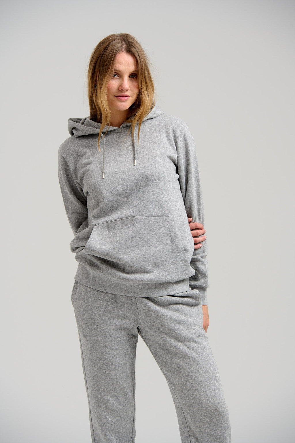 Basic Hoodie Sweat - Ανοιχτό γκρι Melange