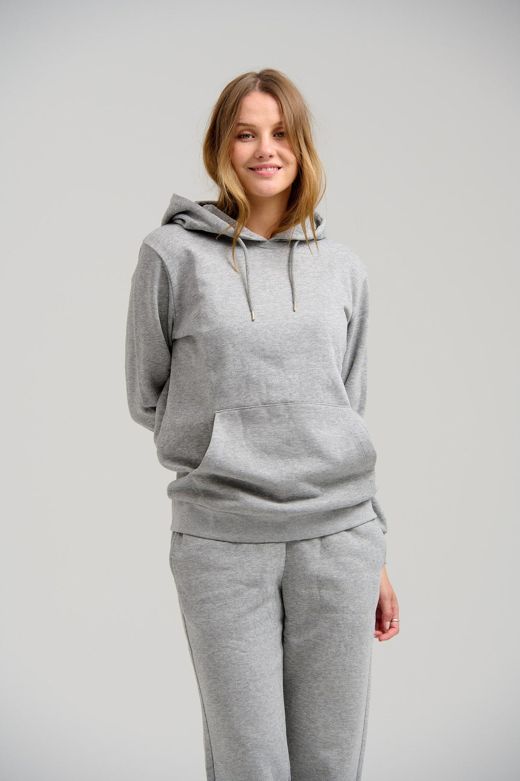 Basic Hoodie Sweat - Ανοιχτό γκρι Melange