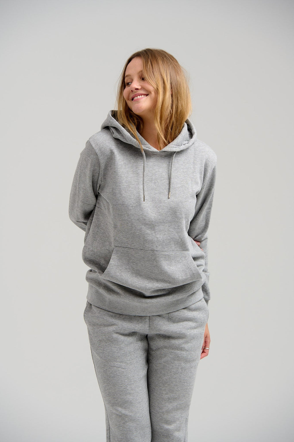 Basic Hoodie Sweat - Ανοιχτό γκρι Melange