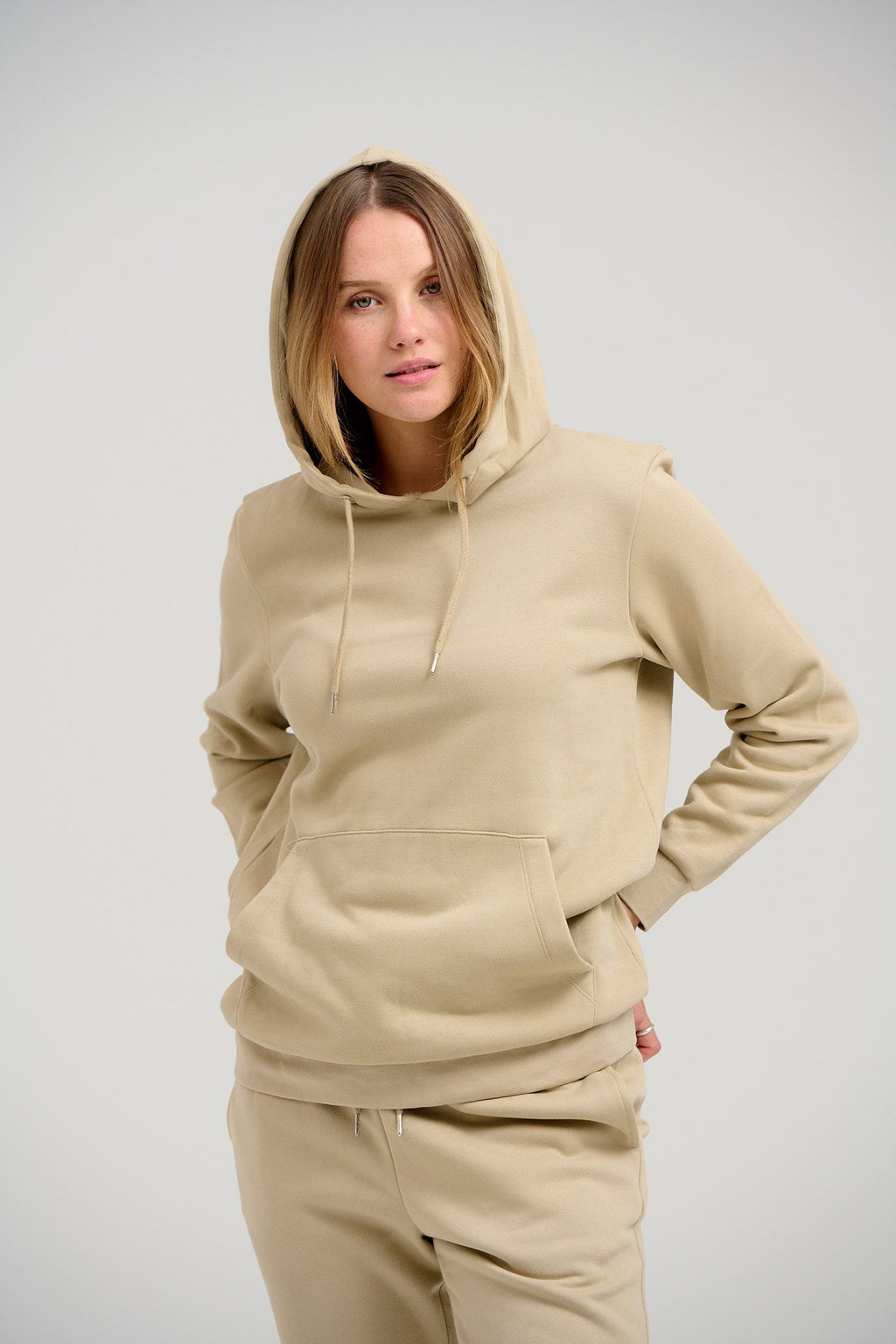 Basic Hoodie Sweat - Dark Beige