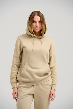 Basic Hoodie Sweat - Mørk Beige - TeeShoppen - Sand/Beige