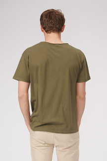 T -shirt Raw Neck - Green Olive