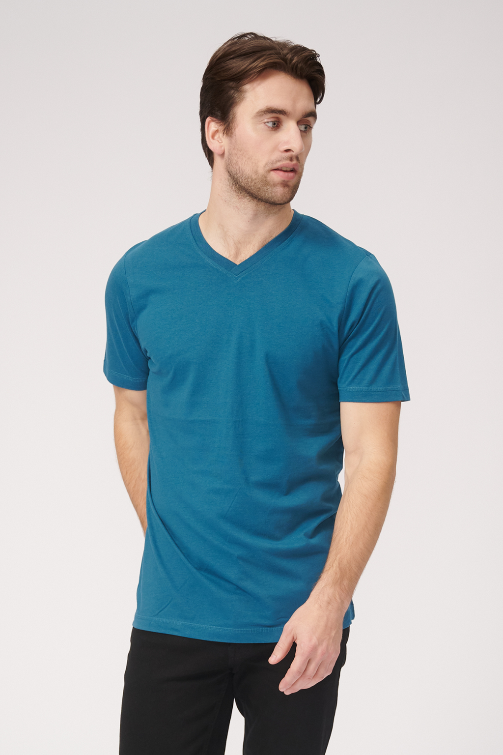 Basic Vneck T -shirt - μπλε πετρελαίου